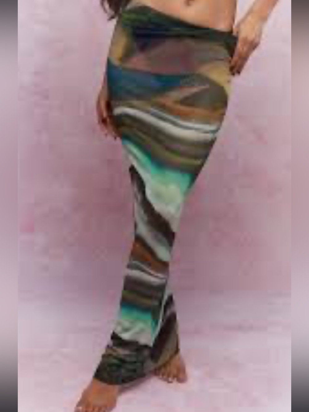 Abstract Print Maxi Cover Up Skirt